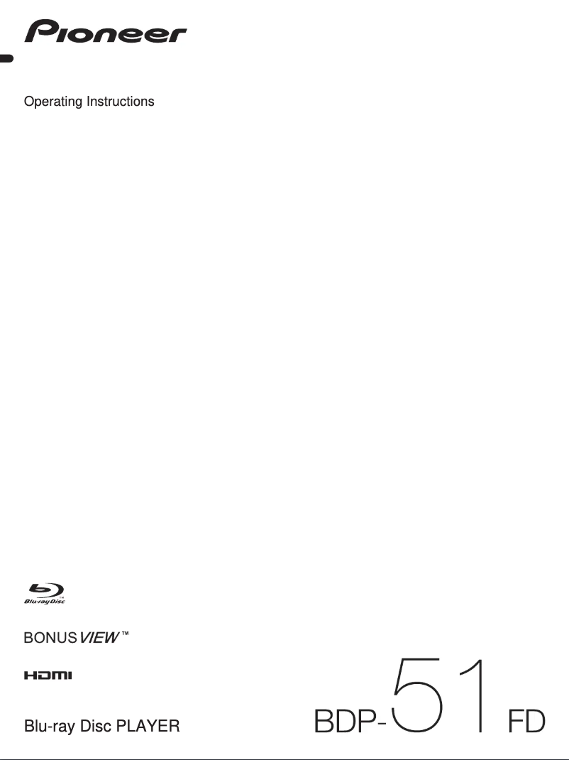 Imagen de la primera página del manual del dispositivo BDP-51 FD