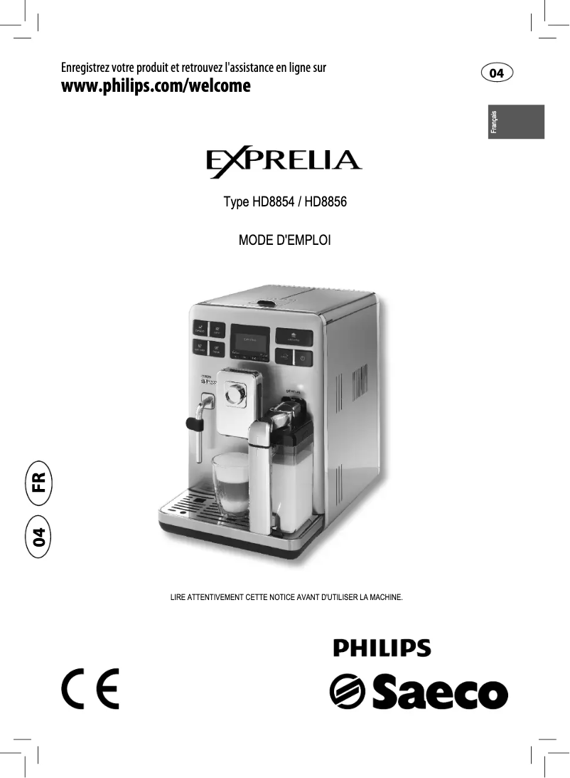 Página 1 del manual Manual de usuario Philips Saeco Exprelia HD8854