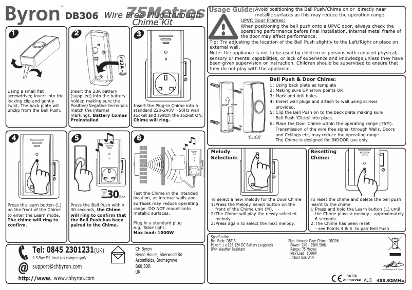 Imagen de la primera página del manual del dispositivo DB306