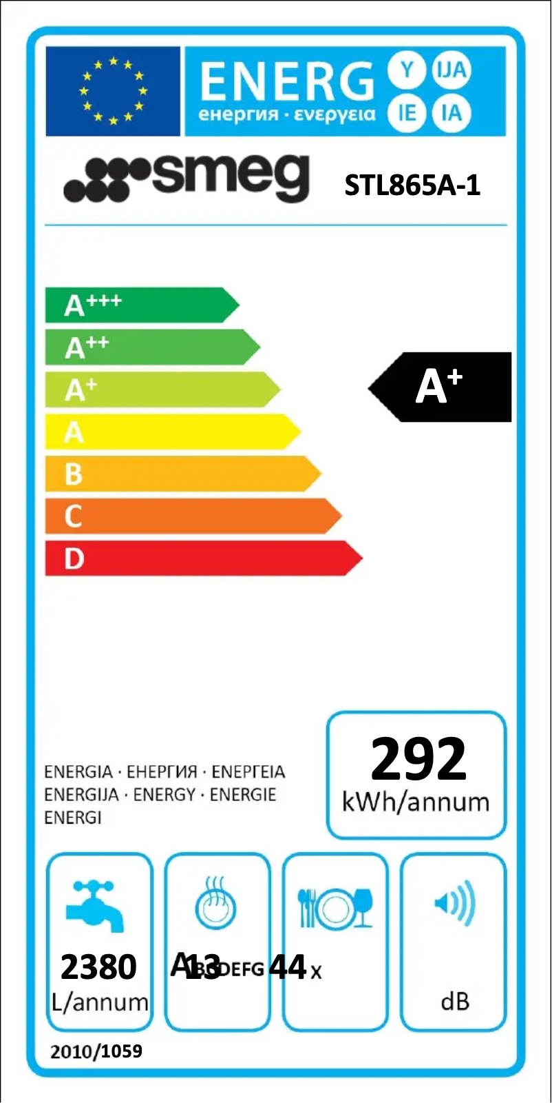 Página nº 1 - Etiqueta energética Smeg STL865A-1