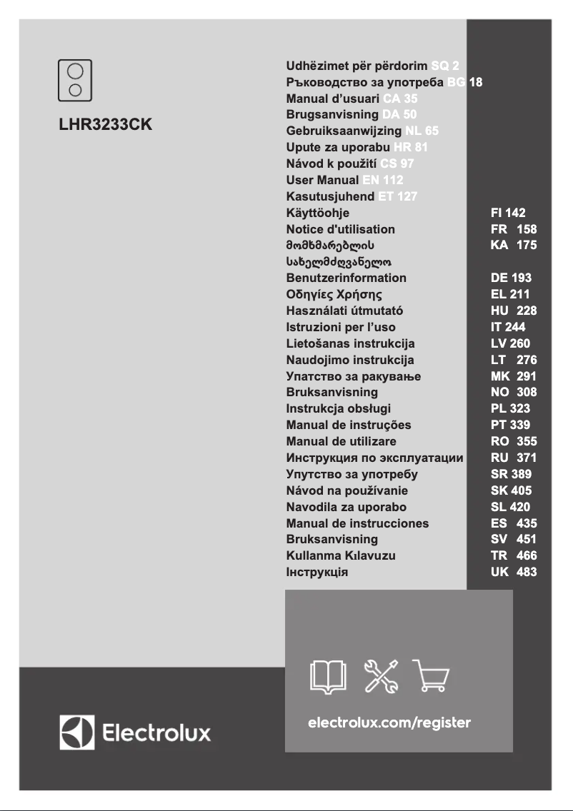 Imagen de la primera página del manual del dispositivo LHR3233CK