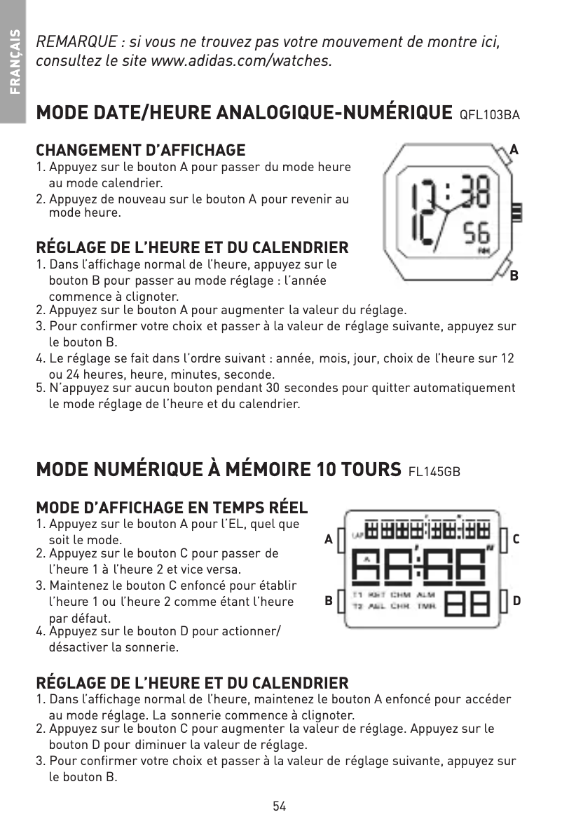 Página 1 del manual Manual de usuario Adidas QFL103BA
