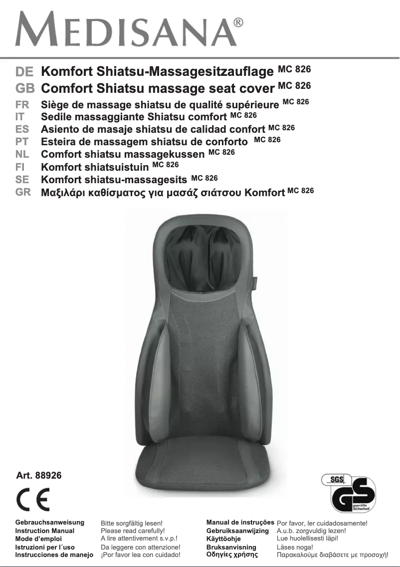 Página nº 1 - Manual de usuario Medisana MC 826