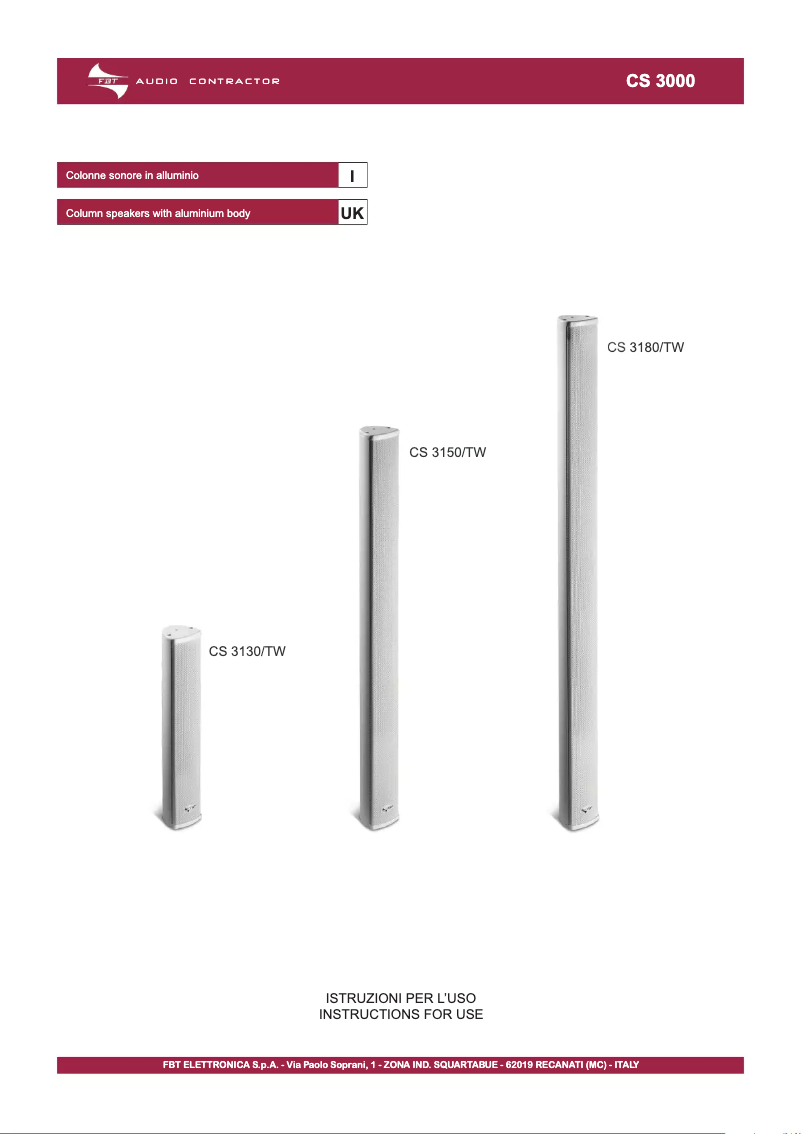 Página 1 del manual Manual de usuario FBT CS 3130/TW