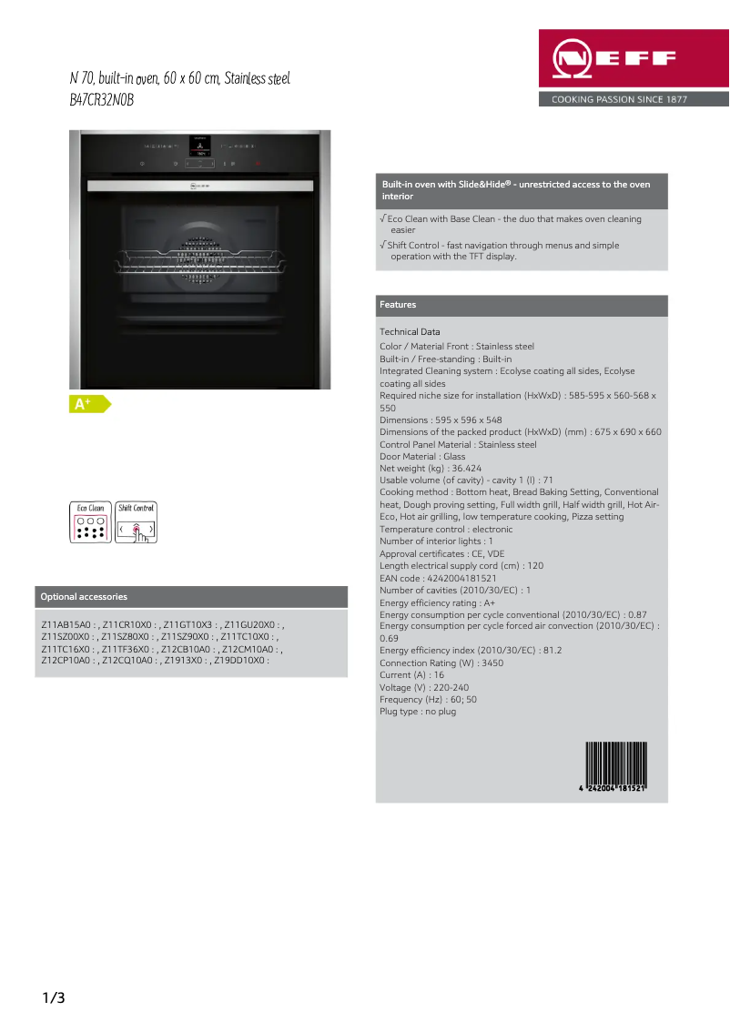 Imagen de la primera página del manual del dispositivo B47CR32N0B