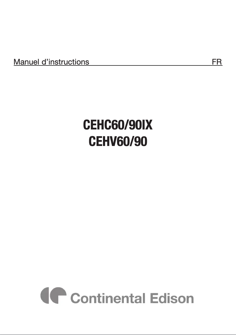 Página 1 del manual Manual de usuario Continental Edison CEHC60IX