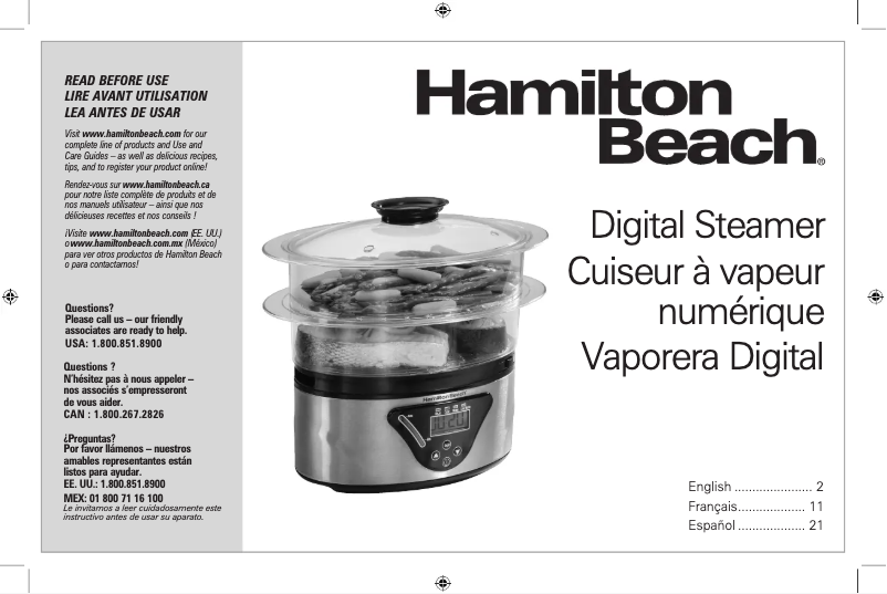 Página 1 del manual Manual de usuario Hamilton Beach 37530A