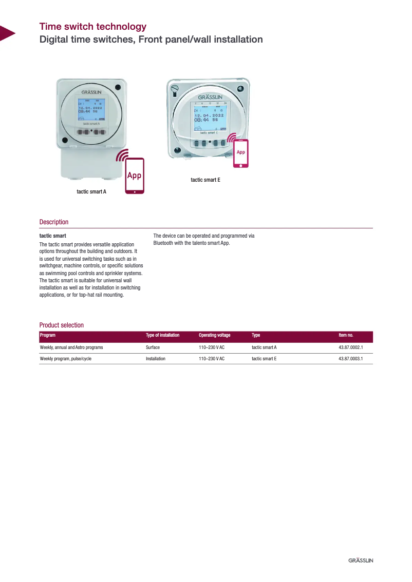 Página 1 del manual Manual de usuario Grässlin tactic smart E