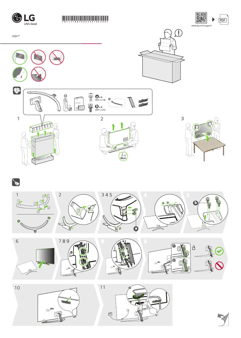 Página nº 1 - Guía de instalación LG 75UQ91006LA