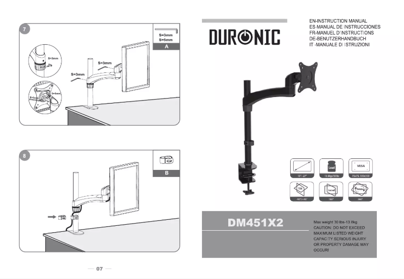 Imagen de la primera página del manual del dispositivo DM451X2
