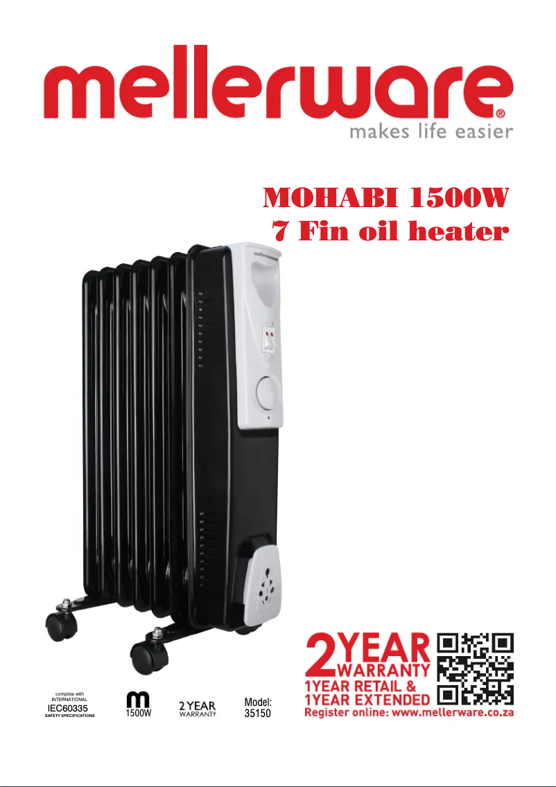 Página nº 1 - Manual de usuario Mellerware Mohabi 1500 35150