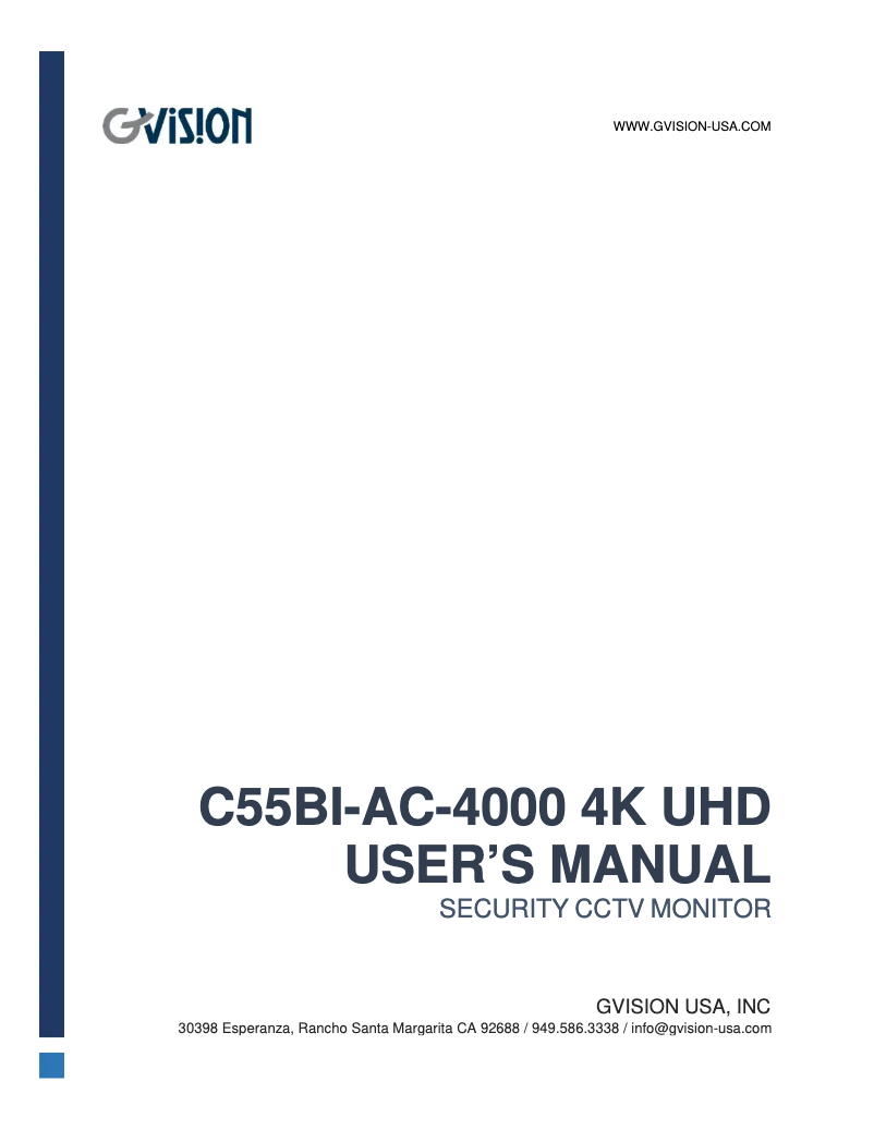 Página 1 del manual Manual de usuario GVision C55BI-AC-4000