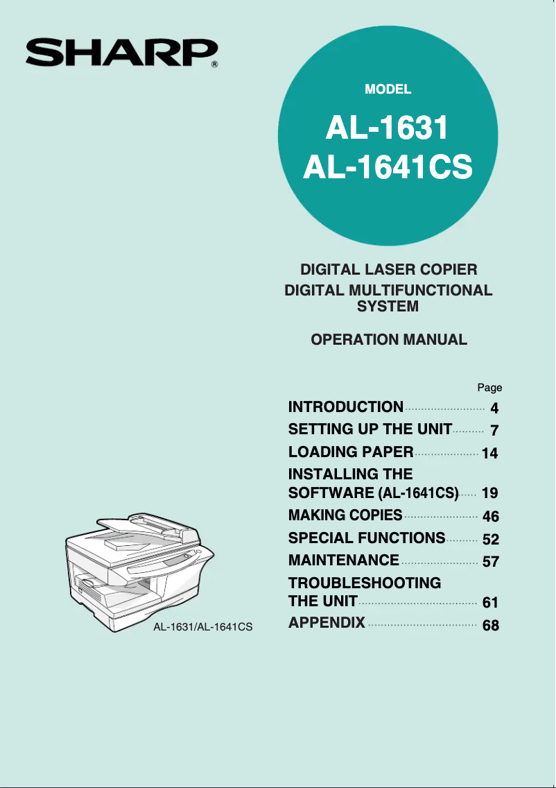 Imagen de la primera página del manual del dispositivo AL-1631