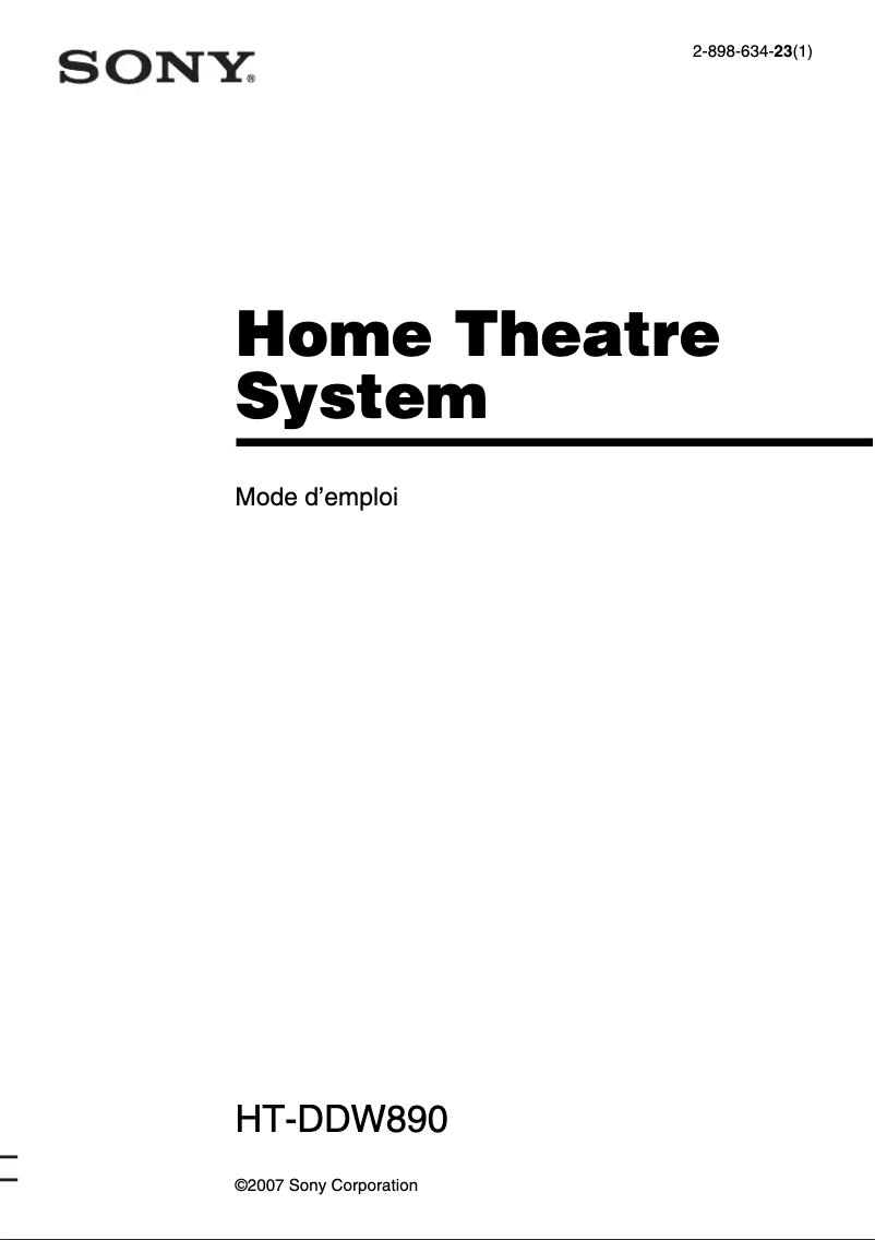 Imagen de la primera página del manual del dispositivo HT-DDW890