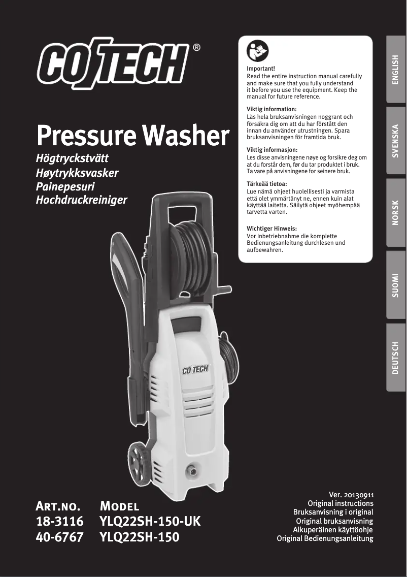 Página 1 del manual Manual de usuario Cotech YLQ22SH-150