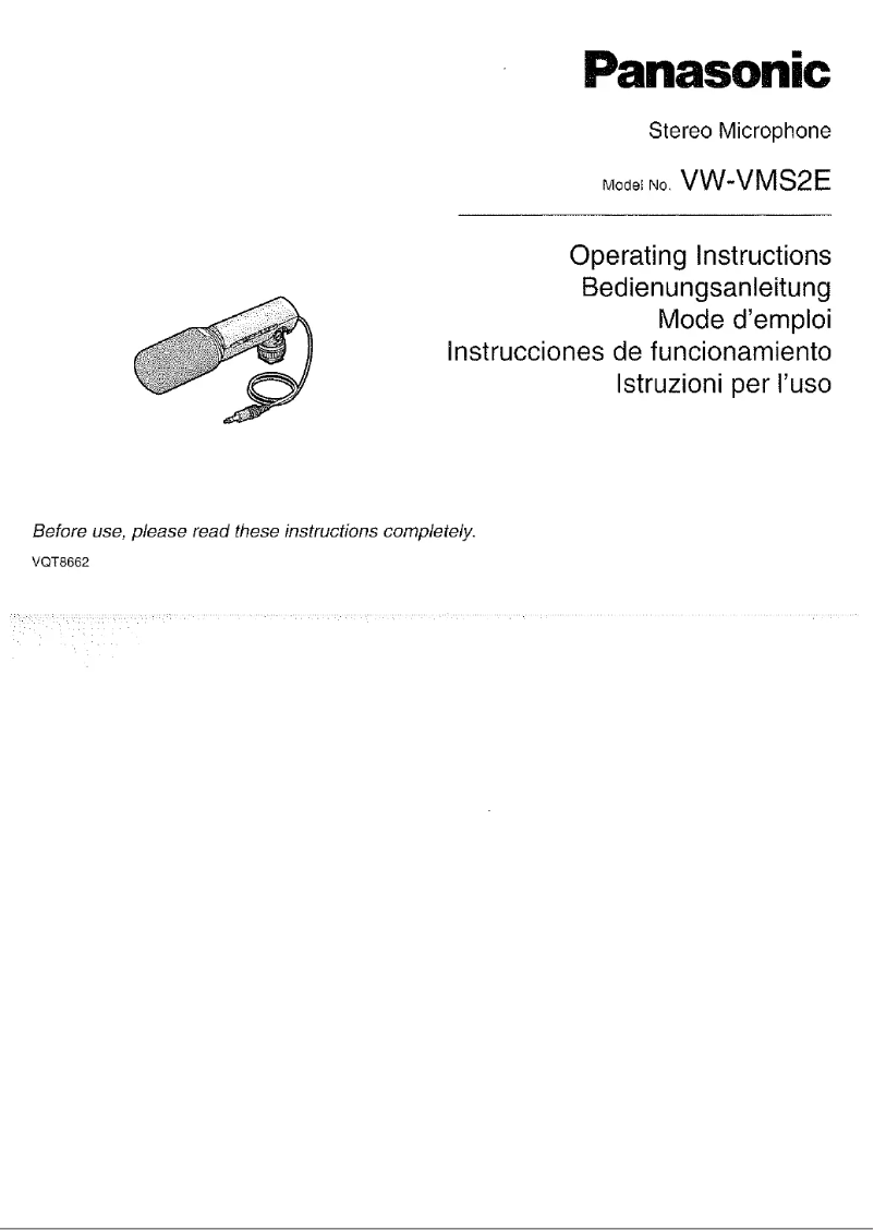 Página 1 del manual Manual de usuario Panasonic VW-VMS2E