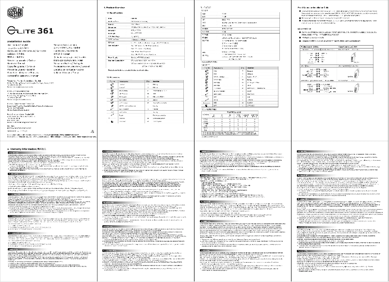 Imagen de la primera página del manual del dispositivo Elite 361