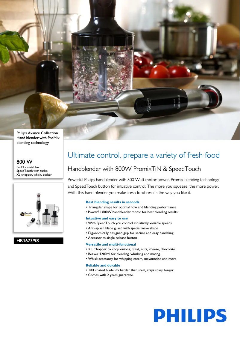 Imagen de la primera página del manual del dispositivo Avance Collection HR1673