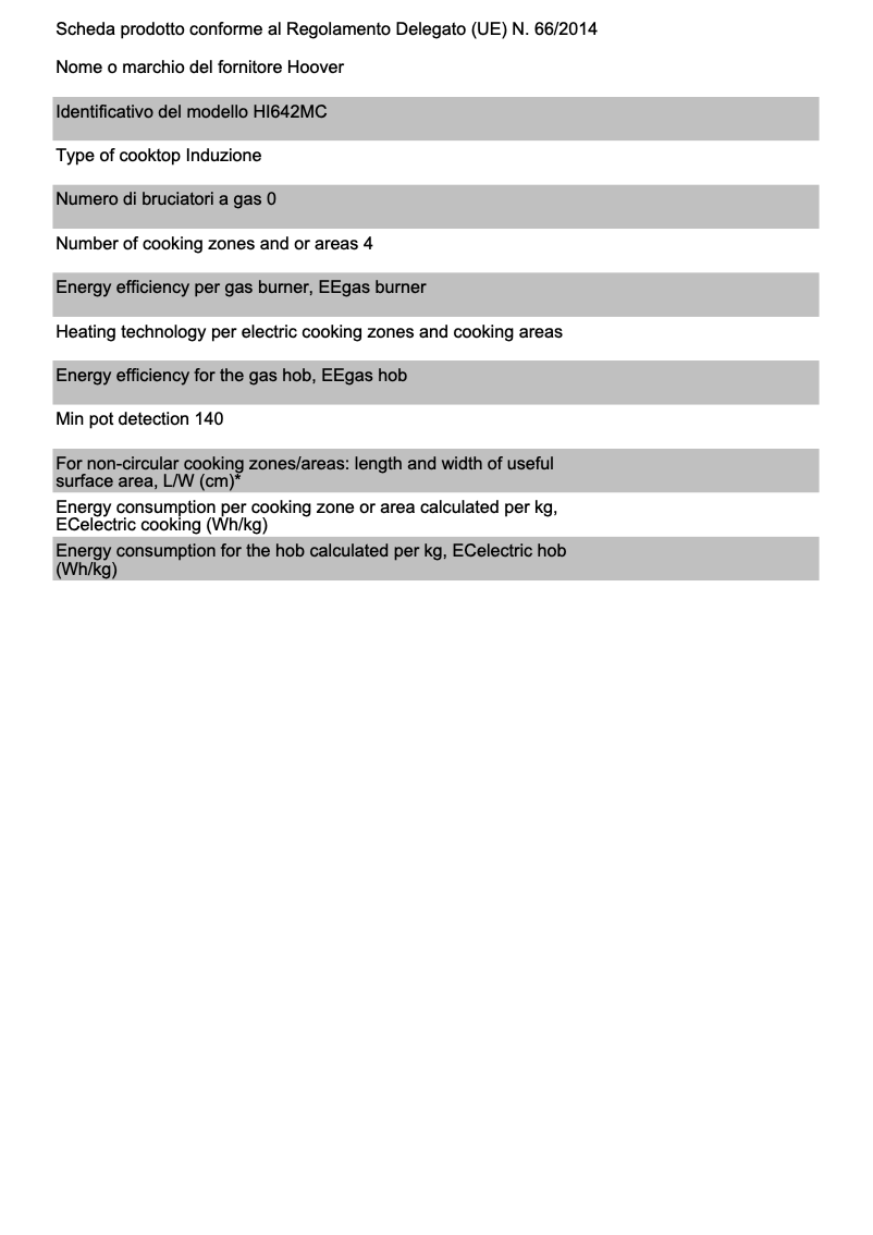 Imagen de la primera página del manual del dispositivo H-HOB 300 HI642MC