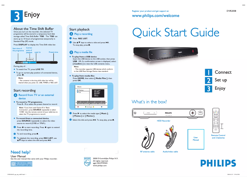 Imagen de la primera página del manual del dispositivo DVR2008