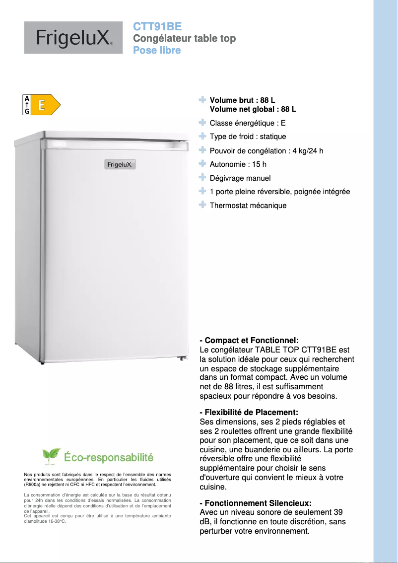 Imagen de la primera página del manual del dispositivo CTT91BE