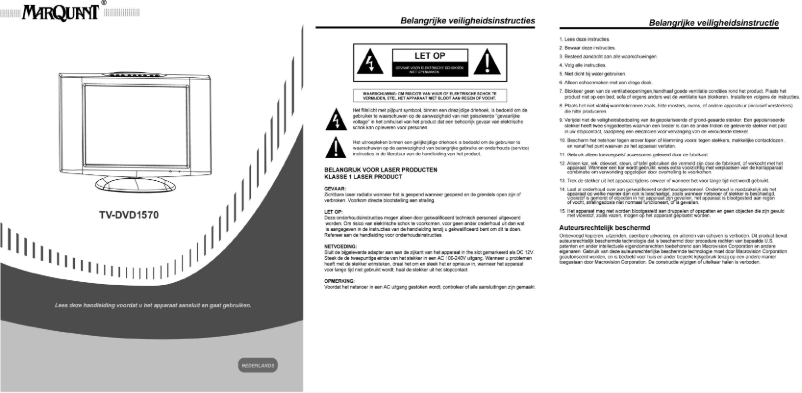 Página nº 1 - Manual de usuario Marquant TV-DVD1570