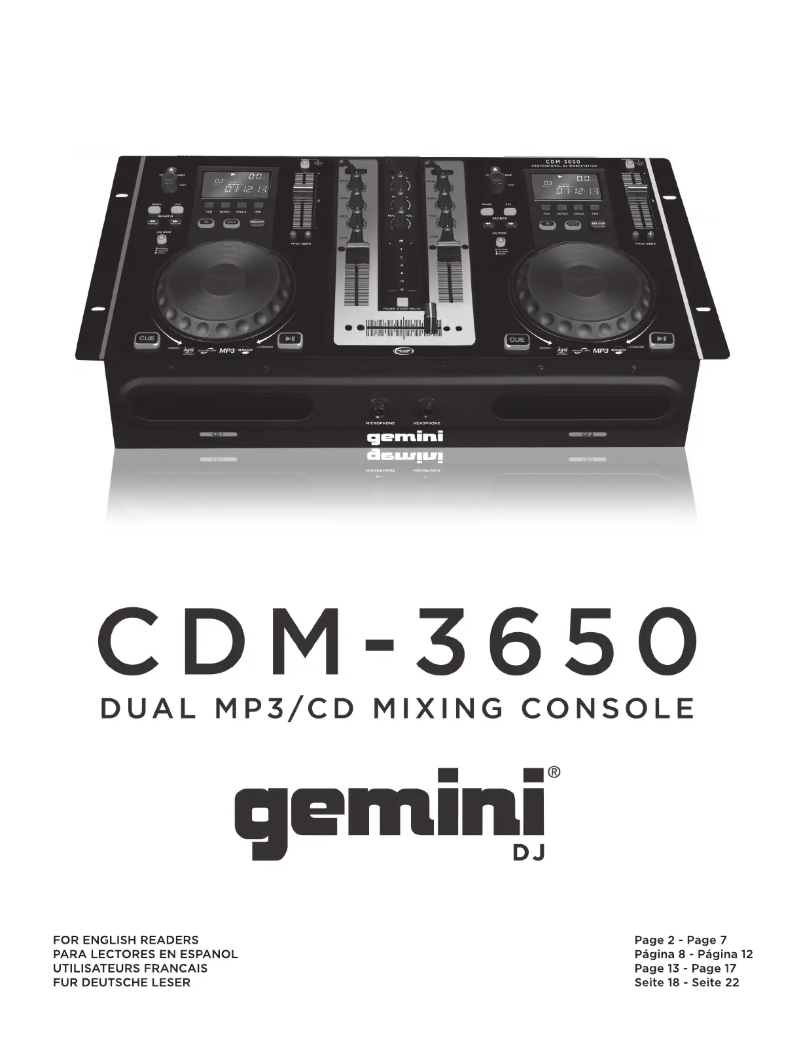 Página nº 1 - Manual de usuario Gemini CDM-3650