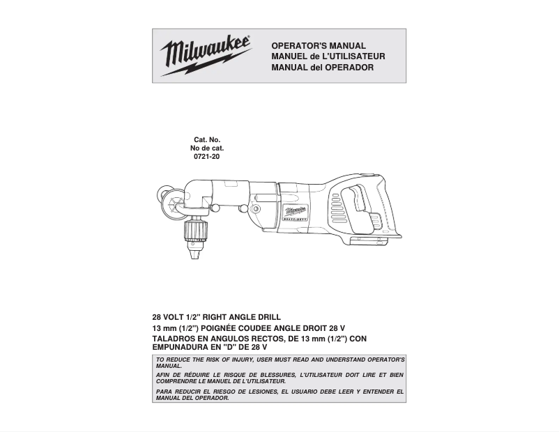 Página 1 del manual Manual de usuario Milwaukee M28 0721-21