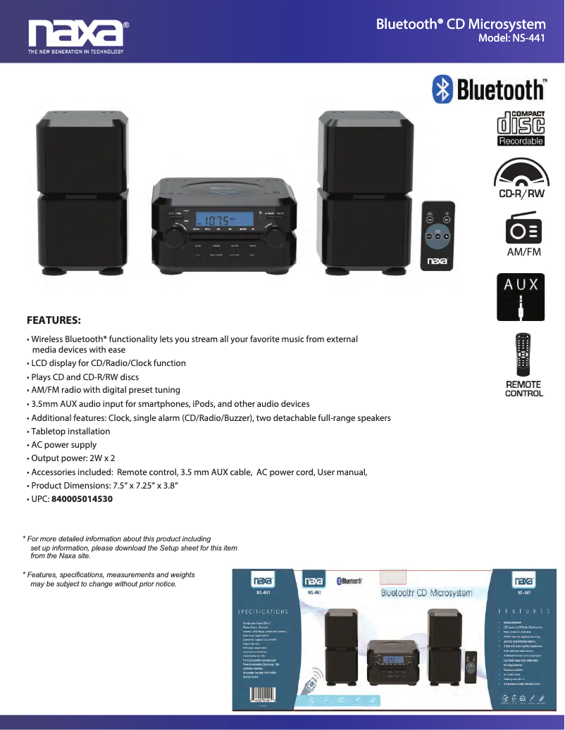 Página 1 del manual Manual de usuario Naxa NS-441
