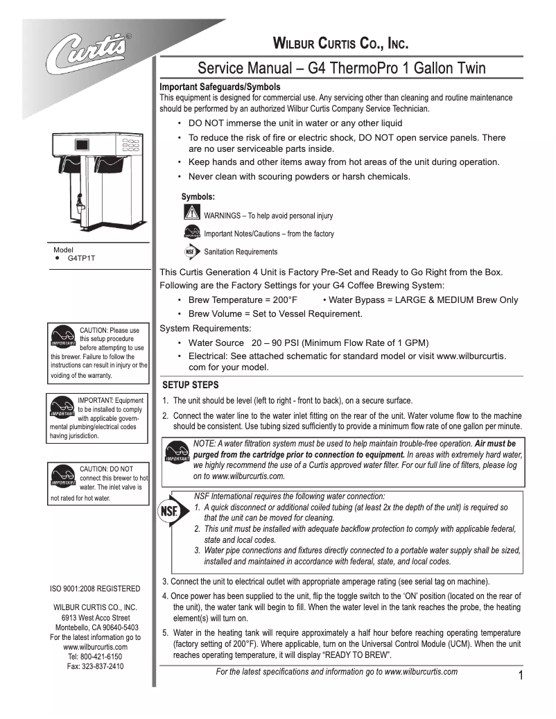 Imagen de la primera página del manual del dispositivo G4TP 1T