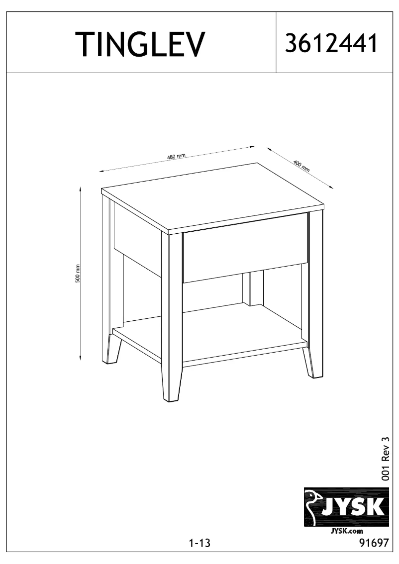 Página nº 1 - Manual de usuario JYSK TINGLEV