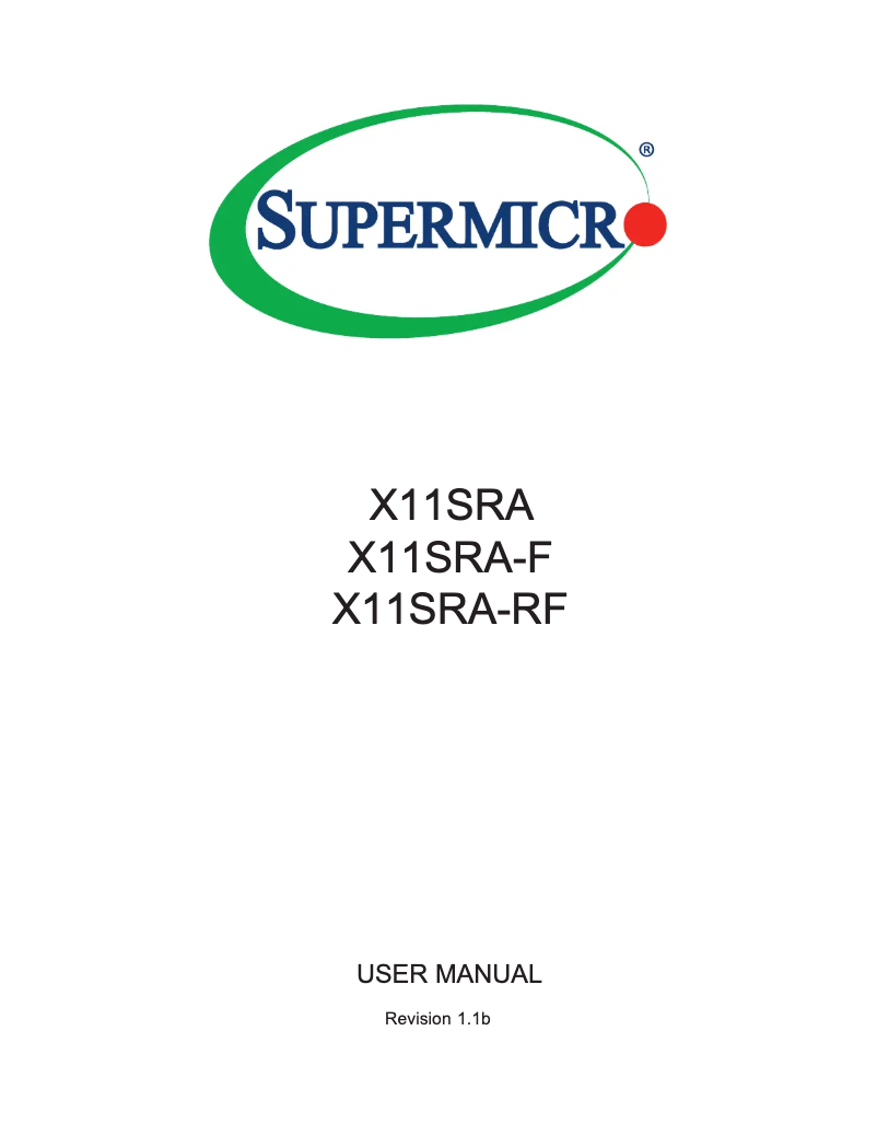 Imagen de la primera página del manual del dispositivo X11SRA-RF