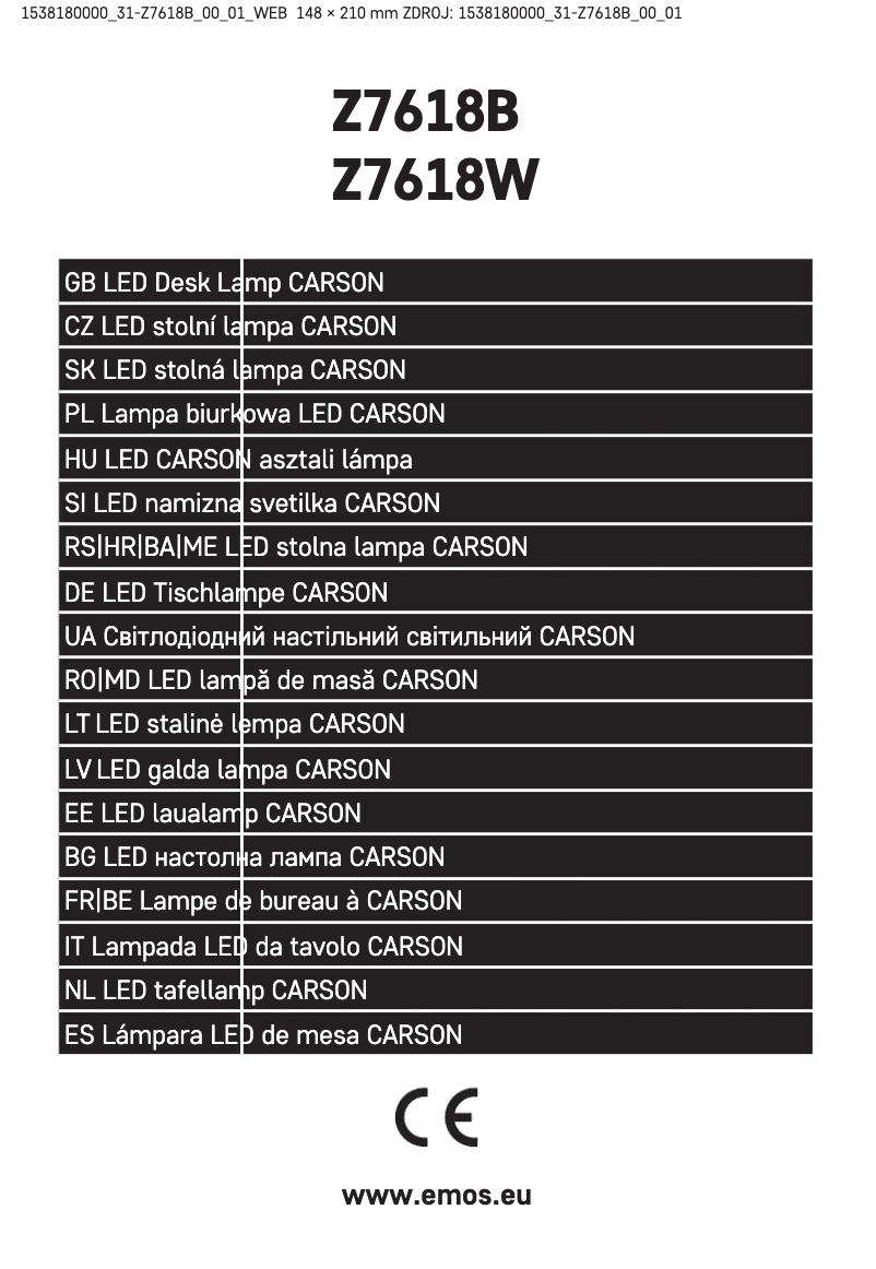 Página 1 del manual Manual de usuario Emos Z7618B