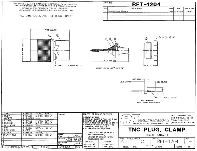 Imagen de la primera página del manual del dispositivo RFT-1204