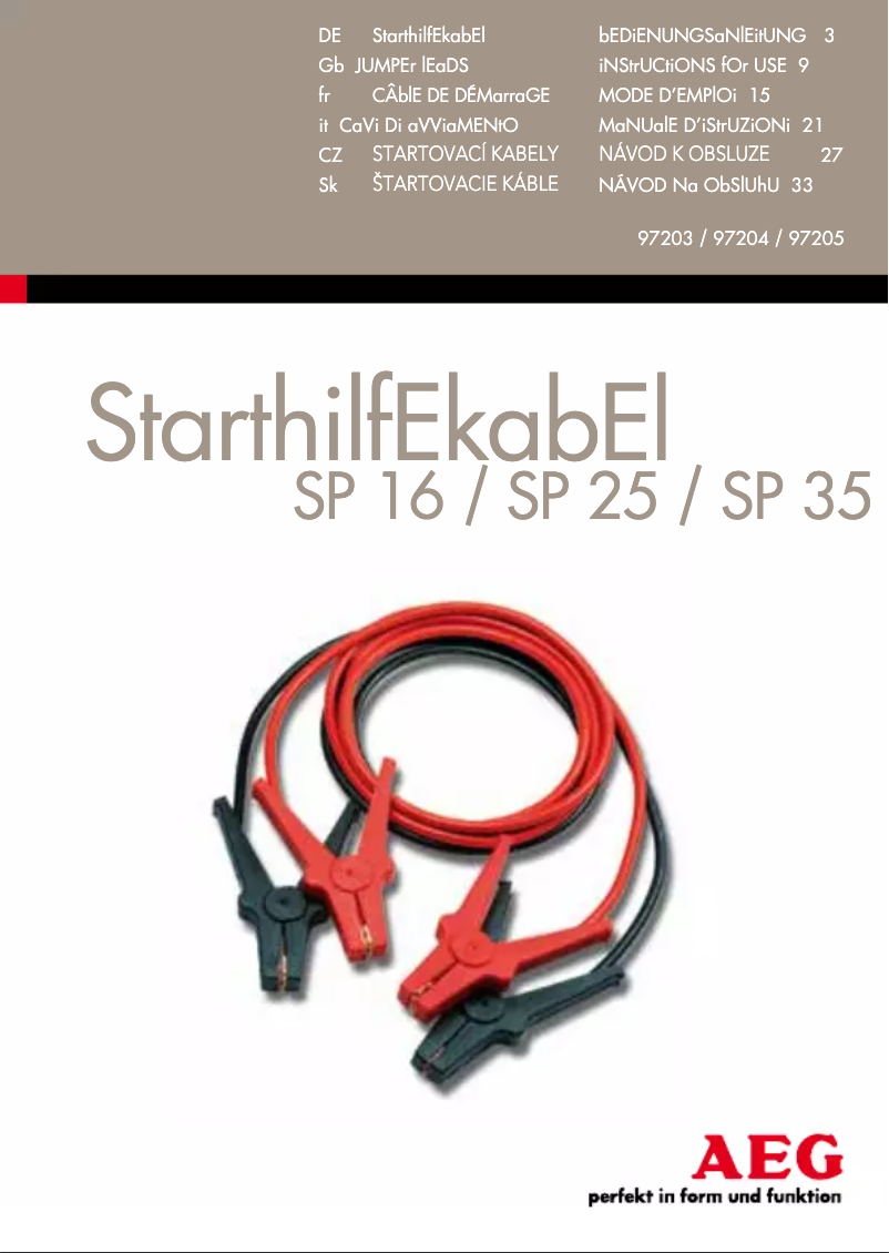 Página 1 del manual Manual de usuario AEG SP 35