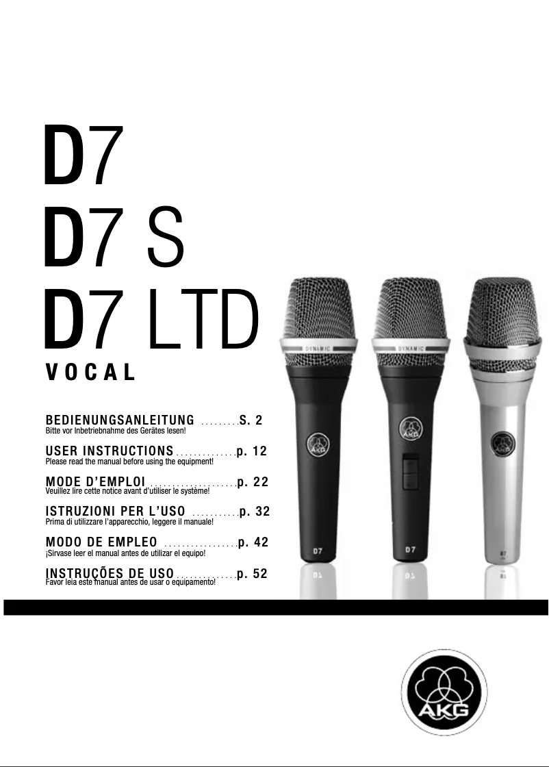 Página 1 del manual Manual de usuario AKG D7 S