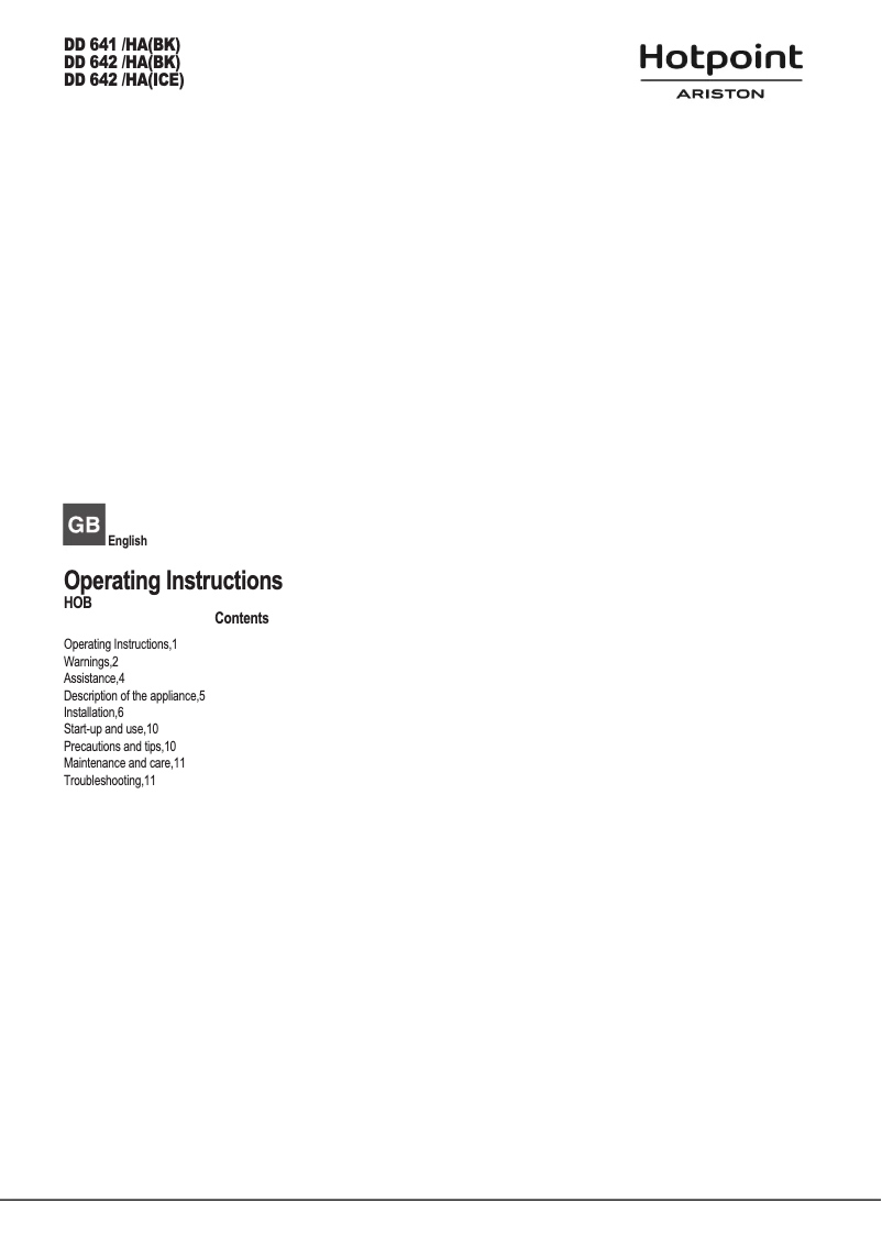 Imagen de la primera página del manual del dispositivo DD 642 /HA(ICE)