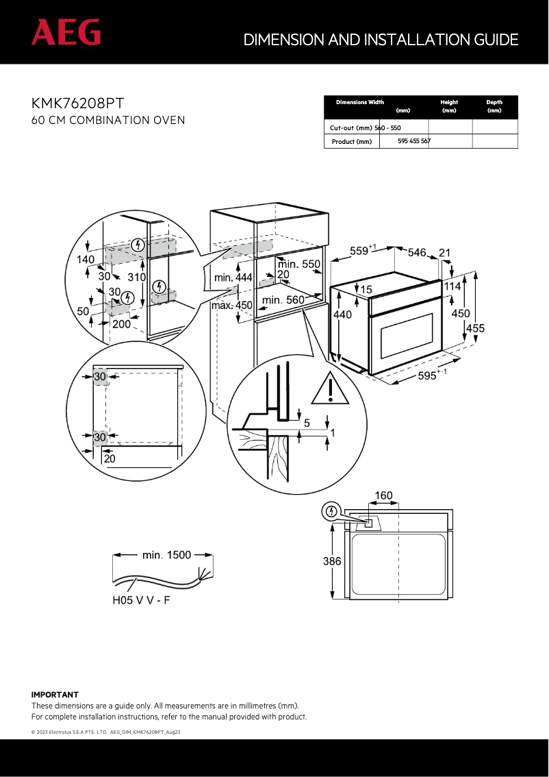 Página nº 1 - Guía de instalación AEG KMK76208PT