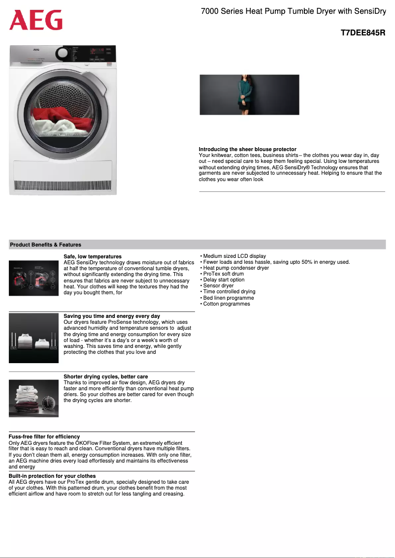 Imagen de la primera página del manual del dispositivo T7DEE845R