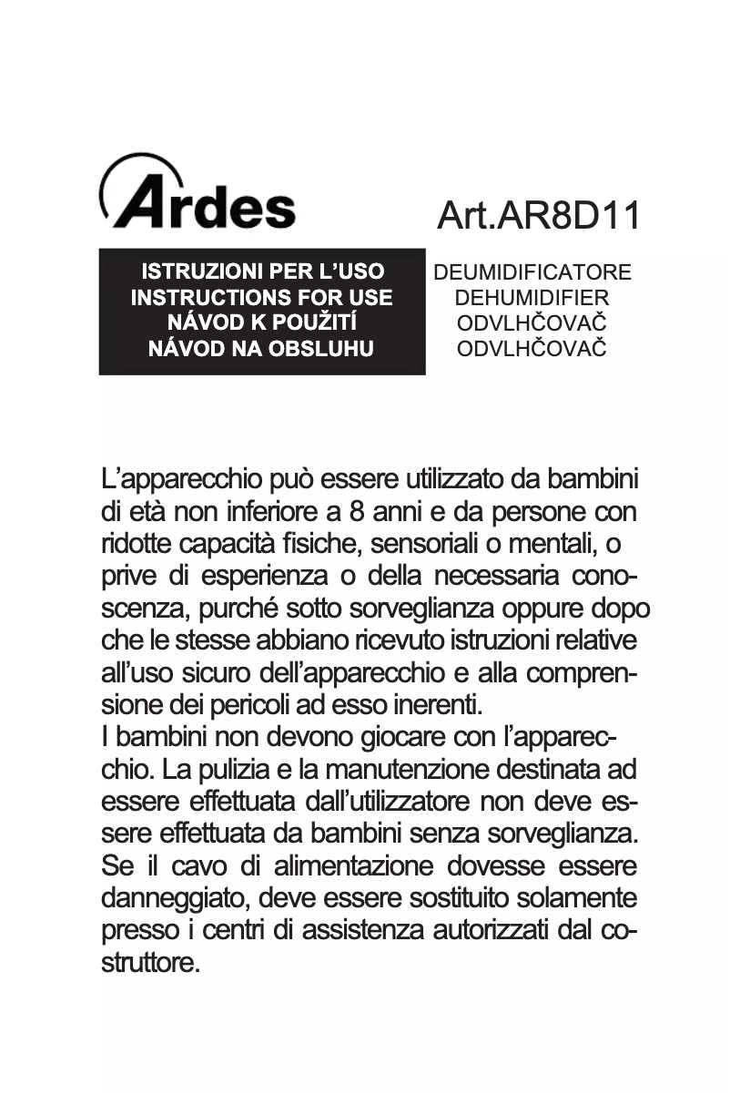 Página 1 del manual Manual de usuario Ardes AR8D11