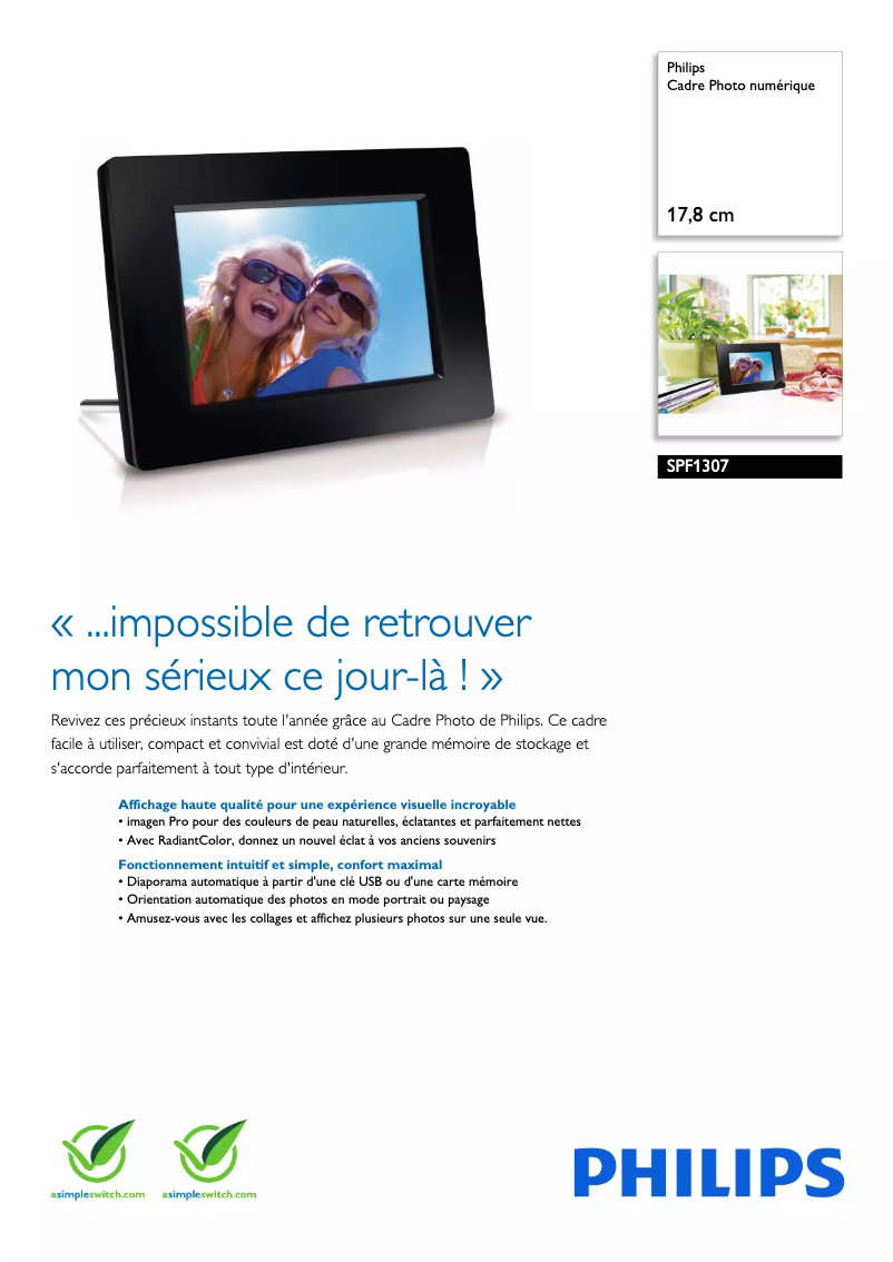 Imagen de la primera página del manual del dispositivo SPF1307