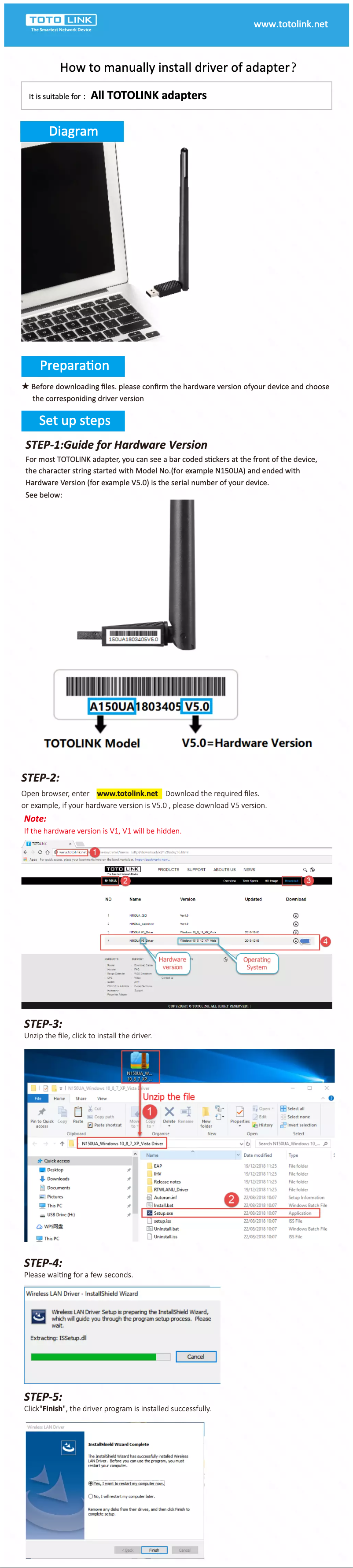 Página 1 del manual Manual de instrucciones Totolink A1200PE