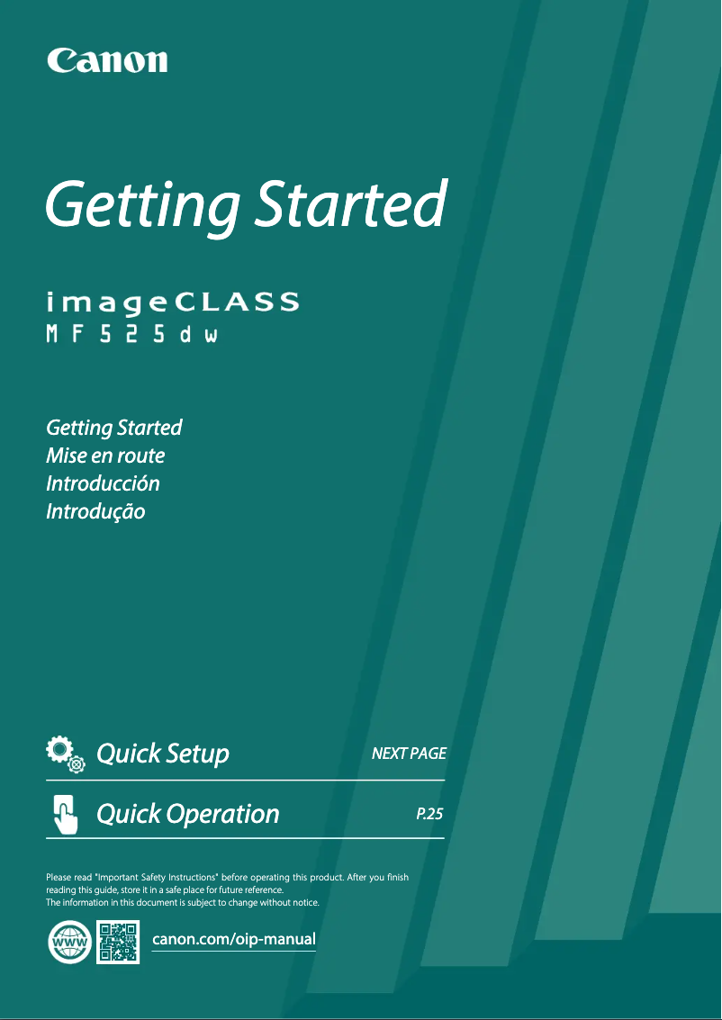 Imagen de la primera página del manual del dispositivo imageCLASS MF525dw