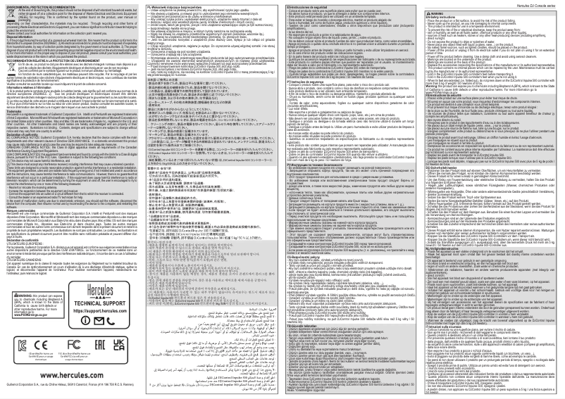 Página 1 del manual Información de garantía Hercules DJControl Inpulse 200