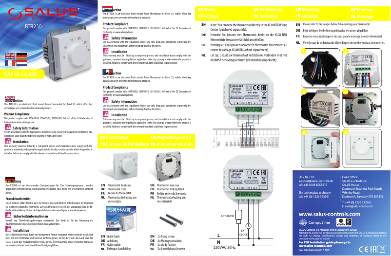 Página 1 del manual Manual de usuario Salus BTR230