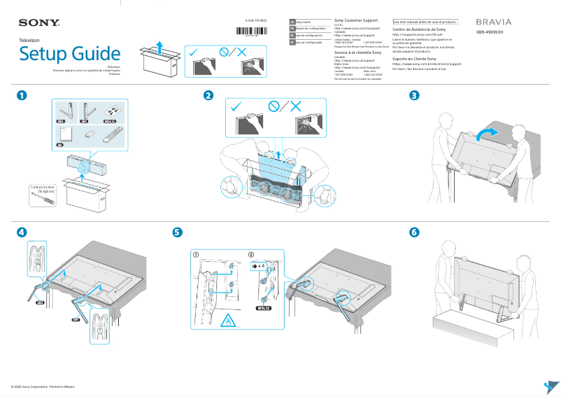 Página nº 1 - Guía de instalación Sony Bravia XBR-49X950H