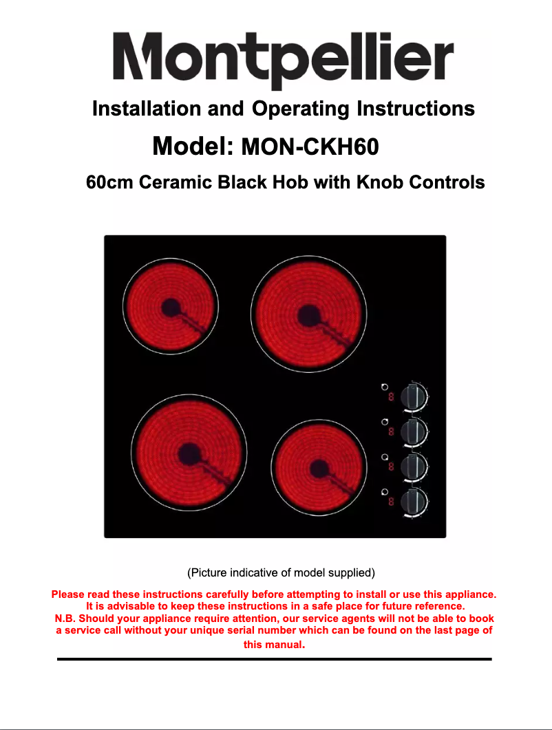 Página 1 del manual Manual de usuario Montpellier CKH60