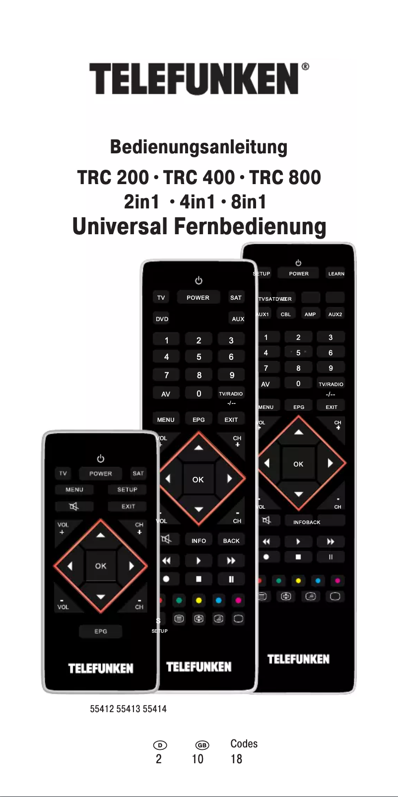 Página 1 del manual Manual de usuario Telefunken TRC 800