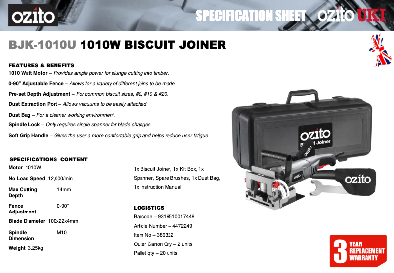 Imagen de la primera página del manual del dispositivo BJK-1010U