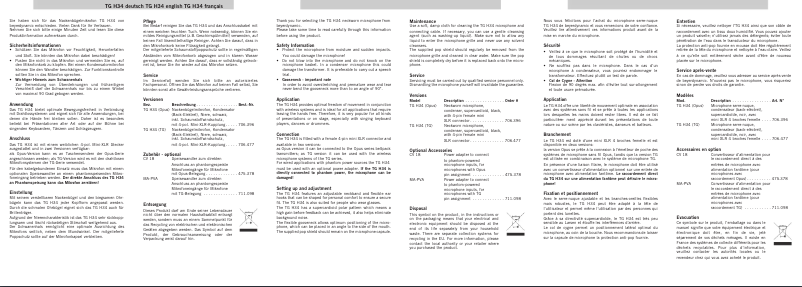 Imagen de la primera página del manual del dispositivo TG 534